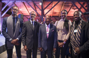 Kagame and his family in Davos