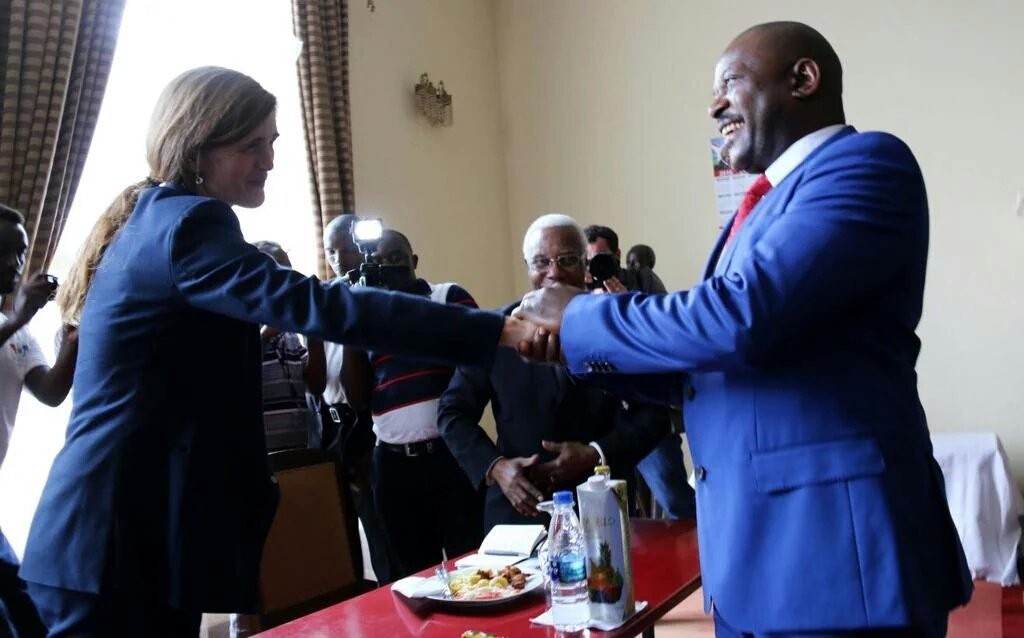 Peter Nkurunziza and Samantha Power