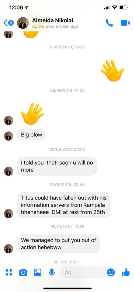 Seruga Titus chat with Almeida Nikolai