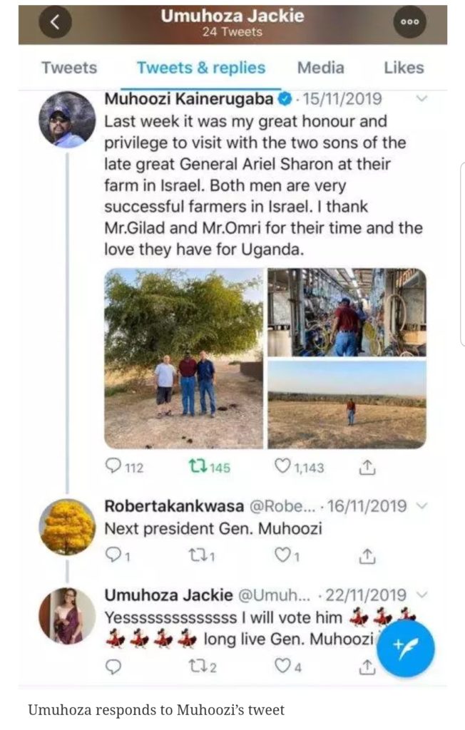 Jackie Umuhoza tweet to Muhozi