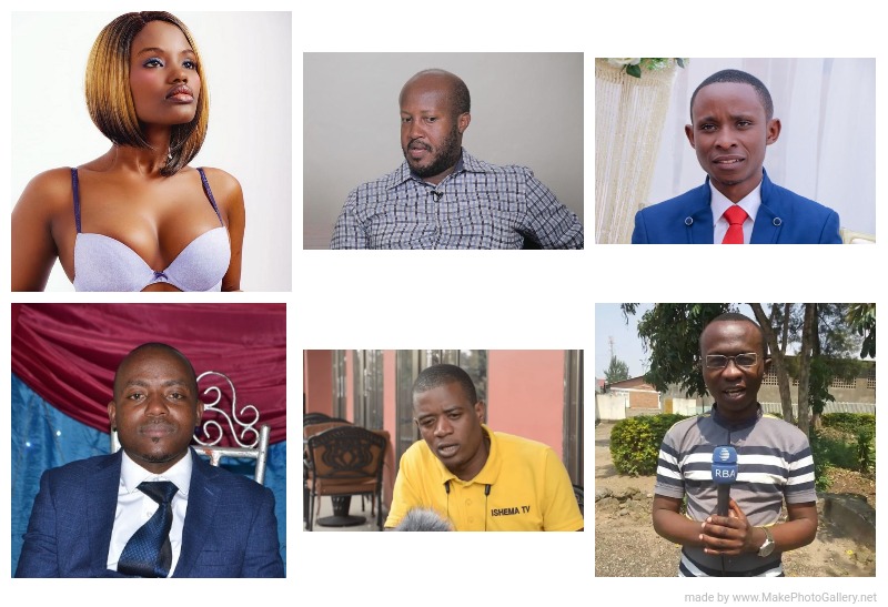 CLOCKWISE: Isimbi Noeline, Aimable Karasira, Rene Hubert Nsengiyumva, Theoneste Nsengimana, Niyonsenga Dieudonne alias Cyuma and Olivier Habimana