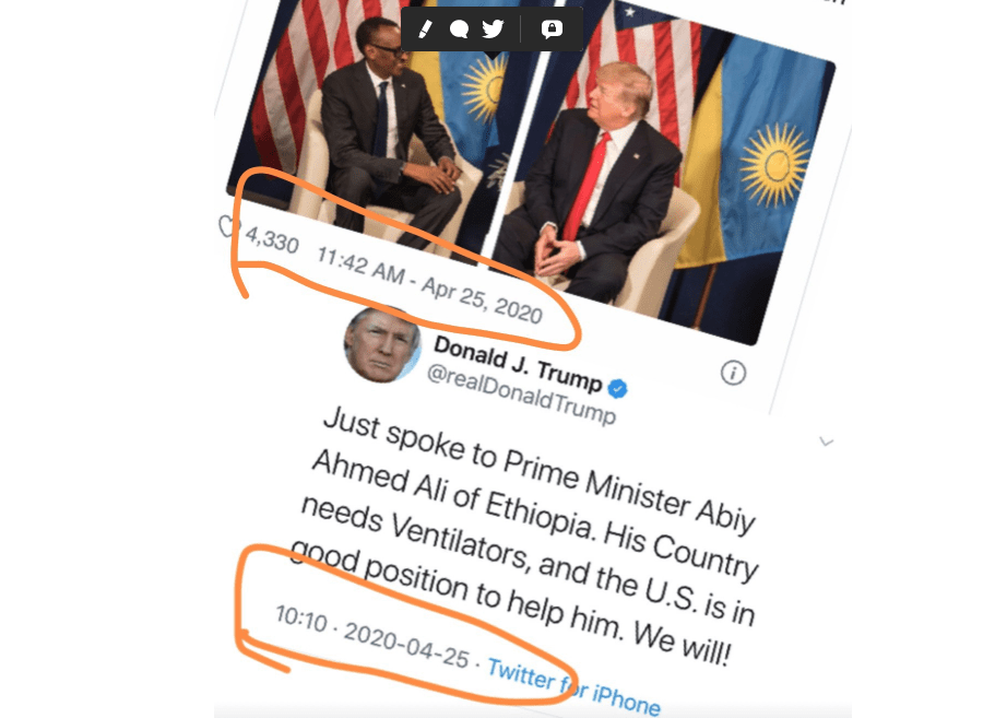 Either Kagame is lying or he is a small boy that Trump does not recall.