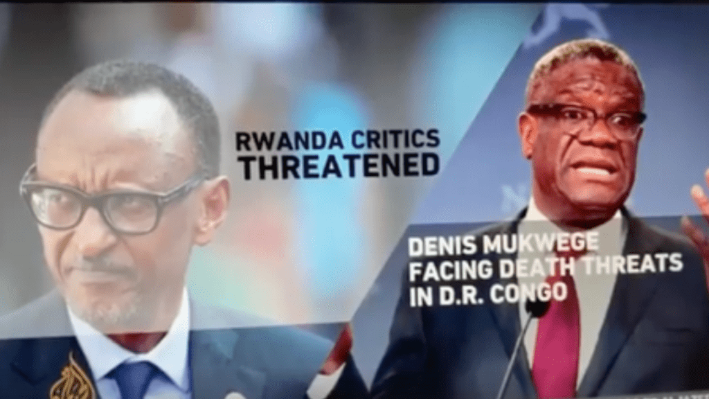 Rene Claudel Mugenzi on Al Jazeera about Paul Rusesabagina and Dr. Denis Mukwege's cases