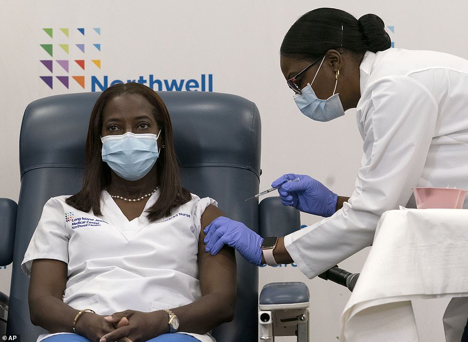 An intensive care nurse in New York, Sandra Lindsay, is among the first in the country to receive a COVID-19 shot this morning. She was vaccinated at the Long Island Jewish Medical Center in Queens just before 9.30am this morning during a livestream with New York Gov Andrew Cuomo