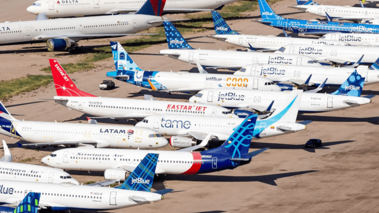 How and Where Airlines Parked Thousands Of Planes During COVID-19